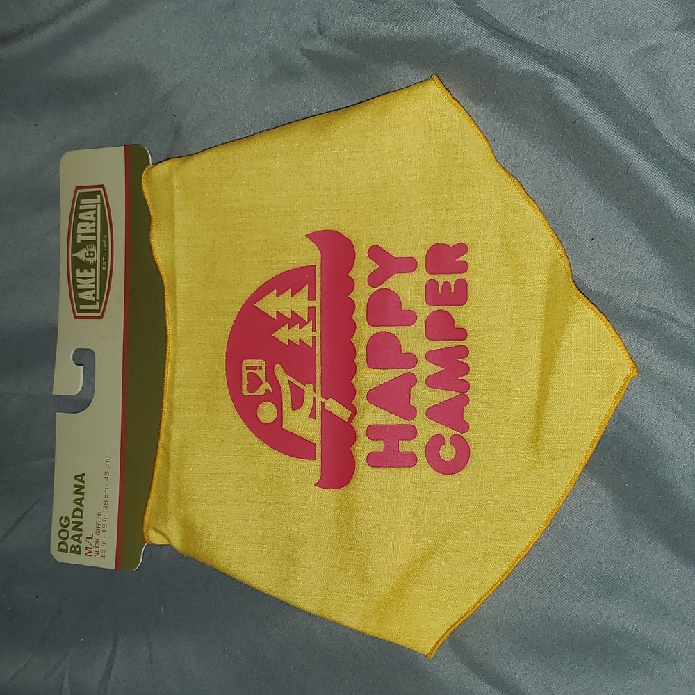 🎉Host Pick🎉 Lake & Trail M/L Happy Camper Dog Bandana NWT